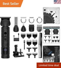 Professional Beard Grooming Kit with T-Blade: USB Rechargeable Washable