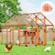 Outdoor Wooden Super-large Chicken Coop Walk-in Chicken Runs for Yard with Cover