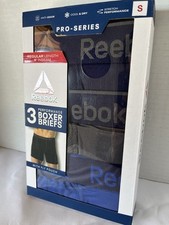 Reebok Performance Boxer Briefs, Regular Length, Size SMALL 3 pack, 6  inseam