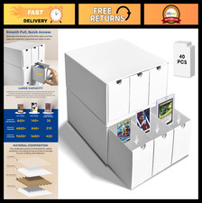 Trading Card Storage Box with 40 Dividers - Cardboard Toploader Organizer for Sp