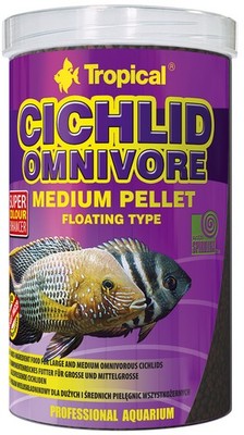 Tropical Cichliden Omnivore Medium- Fischfutter Barsch Cichliden Sticks 500 ml