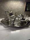 Vintage Gorham Plymouth Sterling Silver 5 Piece Tea Set W/ Serving Tray 2321 Gr