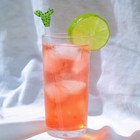 4 Glas-Rührstäbchen: Cocktailspieße mit Kaktus- , transparent,