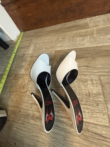 GUCCI Calfskin Mid Heel Slide sandals 40.5 - Picture 10 of 12