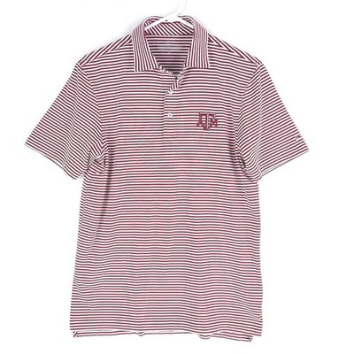 Texas A&M Aggies Shirt Men S Maroon Stripe Vineyard Vines Performance Golf Polo