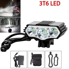 SolarStorm 5000 Lumen 3x CREE T6 LED Front Bicycle Light Bike Headlamp Headlight