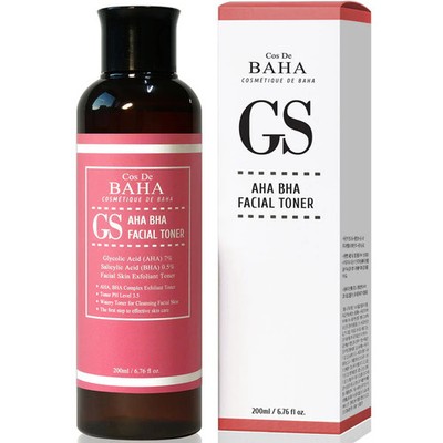 Cos De BAHA Glycolic Acid 7% AHA Salicylic Acid 0.5% BHA Clarifying Toner 200ml