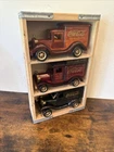 Vintage 1999 Coca‑Cola Wooden Truck Set of 3 in Wooden Crate Display Box