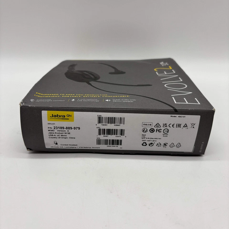 New Jabra Evolve 2 30se Corded Headset Black HSC141 - Image 3 of 4