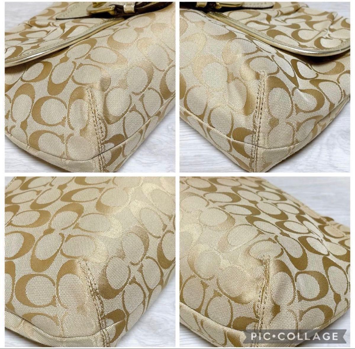 Coach Soho Signature One Shoulder Gold Tote Bag 1a - Gem