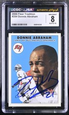 Donnie Abraham Signed 2000 Fleer Tradition Card 284 Buccaneers CGC 8 JSA 10 Auto