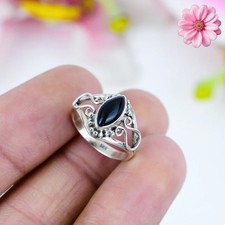 Black Onyx Gemstone 925 Sterling Silver Handmade Ring Jewelry Beautiful Ring