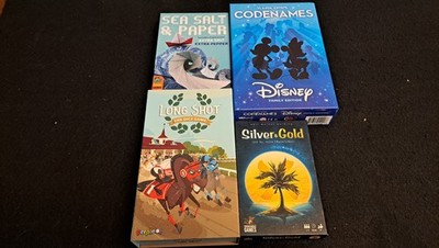 Family Board Game Lot, Long Shot, Disney Code Names, Sea Salt and Paper, Silver