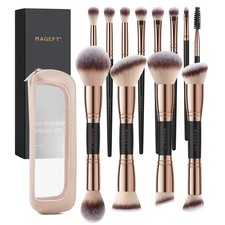 Makeup Brushes 12Pcs with Bag, Double-End Multi-functional for Foundation Pow...