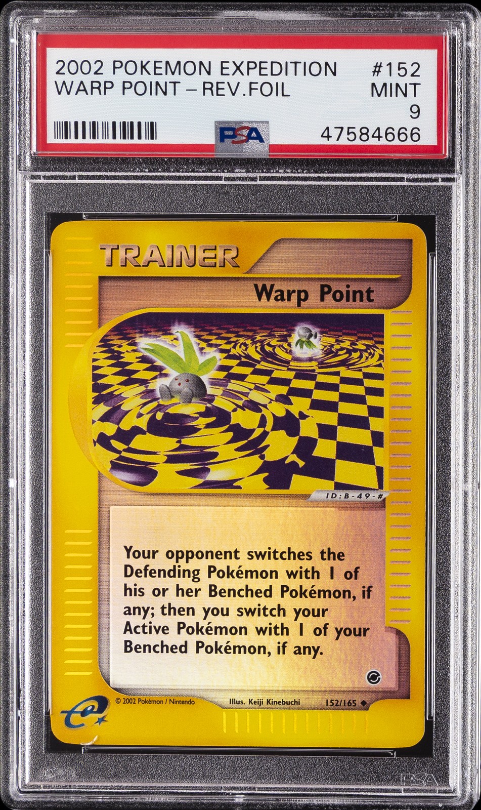 2002 POKEMON EXPEDITION #152 WARP POINT-REVERSE FOIL PSA 9
