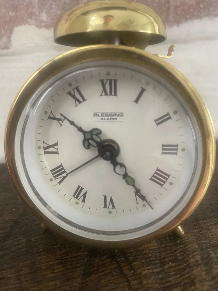 Vintage Small Brass Blessing Alarm Clock from West Germany- WORKS! - Image 2 of 4