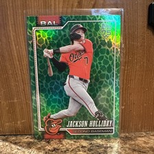 2026 Topps Series 1 Jackson Holliday #92 Holiday Green Foil Baltimore Orioles