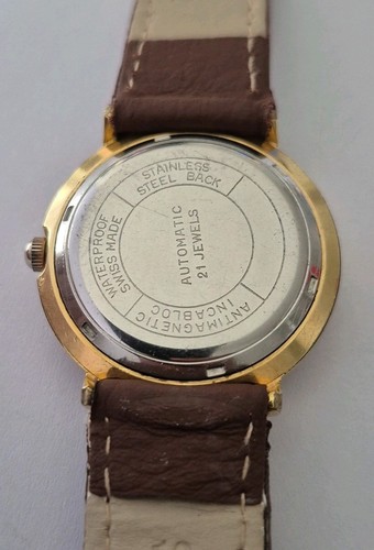 MULCO SWISS WORKING GENTS VINTAGE DATOVISOR AUTOMATIC WATCH MOVEMENT 21 JEWELS - Picture 6 of 8