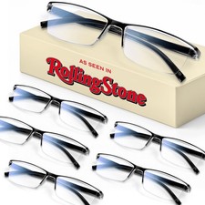 Gaoye 6 pack Executive Style Reading Glasses Men - Durable Readers with Black