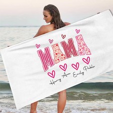 Personalized Mama Custom Beach Towel