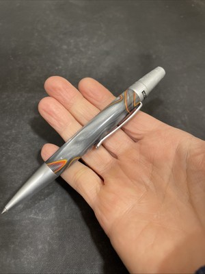 Uchida Marvy Tropez ST  Acrylic Twist Pen  Grey & Orange - Pre-Owned