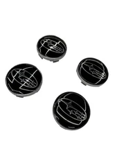 SET OF 4 SUBARU WHEEL CENTER CAPS BLACK LOGO 60MM 28821SA030 FITS MOST MODELS