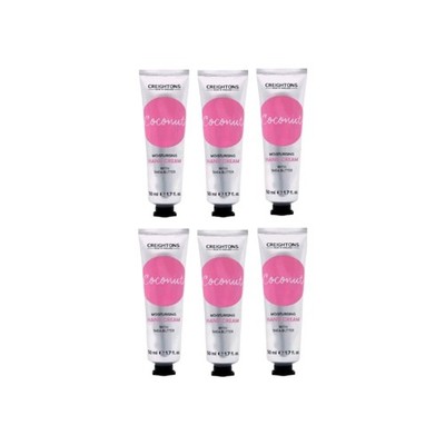 6 x 50ml Creightons Feuchtigkeitsspendende Handcreme Kokos Shea mit Sheabutter 6er Pack
