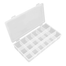 Clear Plastic 18 Grids Craft Organizer Storage Box with Dividers for Beads