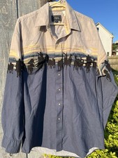 1990 s Roper Men s L Long Sleeve Western Cowboy Graphic Pearl Snap