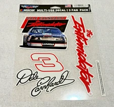 DALE EARNHARDT #3 THE INTIMIDATOR NASCAR 3-Fan Pack 5.5" x 7.75" Multi Use Decal