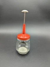 Vintage Nut Chopper Federal Housewares Rotating Orange 70s Sharp Blades USA