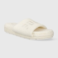 Polo Ralph Lauren Cream Teddy Robin Platform Slippers. US 6. NEW Women's Cotton
