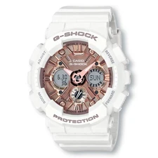 CASIO GMAS120MF-7A2 G-SHOCK Sporty Digital Watch, White/Pink