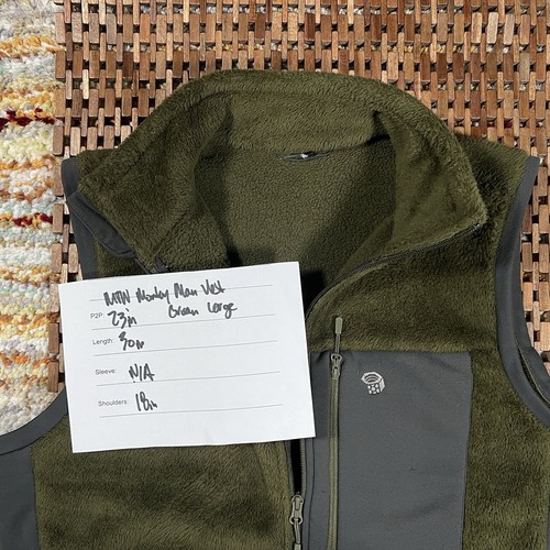 Mountain Hardwear Monkey Man Deep Pile Full Zip Fleece Vest Forest Green Large L - Picture 3 of 3