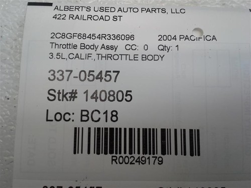 3.5L California Emissions Throttle Body for 2004 Chrysler Pacifica - Picture 3 of 5