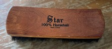 Star 100 Horsehair Shoe Shine Brush Made In Brazil Wood Handle 8 IN. EUC