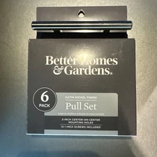 Better Homes & Gardens Pull Knob 6 Satin Nickel Finish For Cabinets Drawers NEW