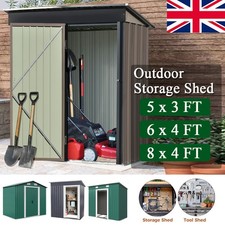 5x3FT 6X4FT 8X4FT Garden Shed Pent Roof Metal Outdoor Storage Cabinet Heavy Duty