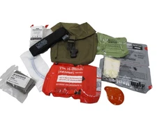 USMC IFAK TRUAMA FIRST AID KIT COYOTE BROWN POUCH w. CAT TOURNIQUET & SUPPLIES