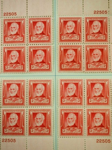 Scott # 865 J,Whittier Plate block (22505) block All Four Corners 1940 2c FVF - Picture 3 of 9