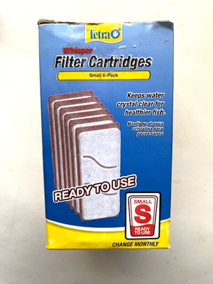 Tetra Whisper Filter Cartridges Small, 6 Count - NEW, SEALED Open Box