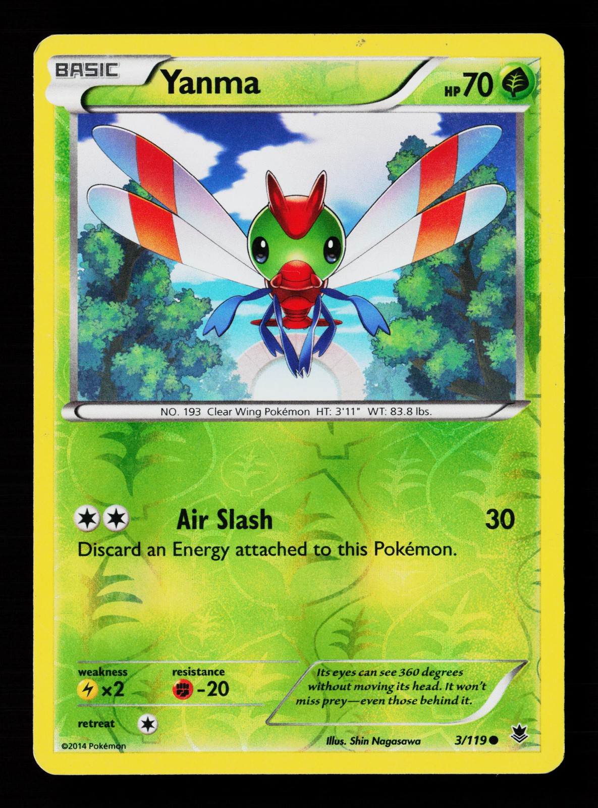 Yanma 3/119 Reverse Holofoil Phantom Forces Pokemon Card -B7