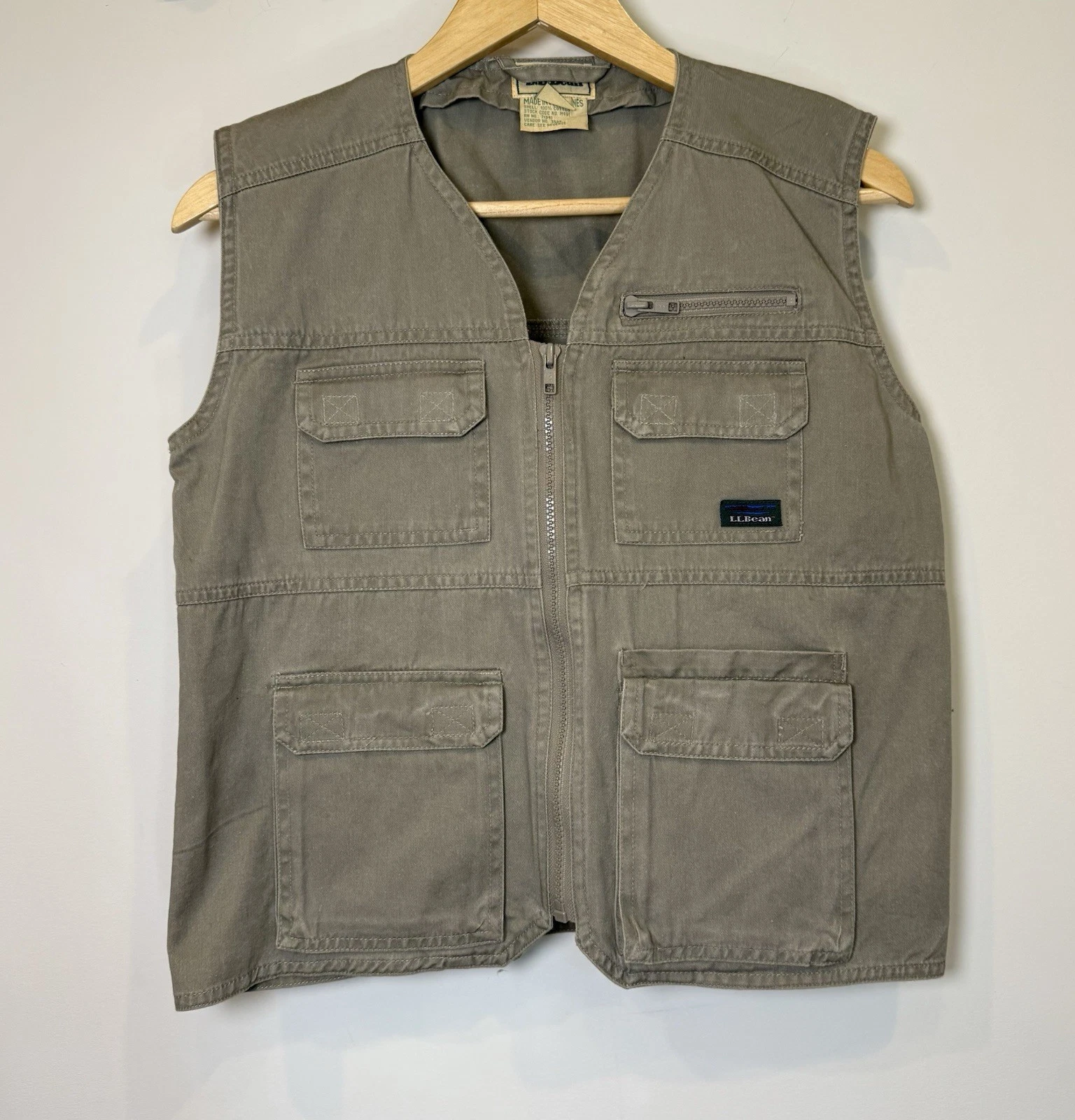 LL BEAN Kids “First Cast” Hunting Fishing Safari Khaki Vest Size 14/16 Large L