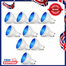 GU10 LED Blue Light Bulbs 5W Lens Cover Decorative Spot Lamps Pack of 10