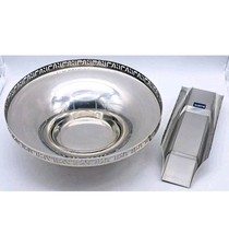 SET PORTA PANE CIOTOLA+PORTA GRISSINI-ACCIAIO INOX-SAMI DESIGN-ITALY-80' VINTAGE