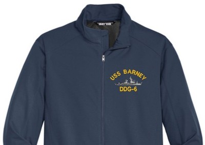 USS BARNEY DDG-6 Soft Shell Jacket.  New.  U.S. Navy