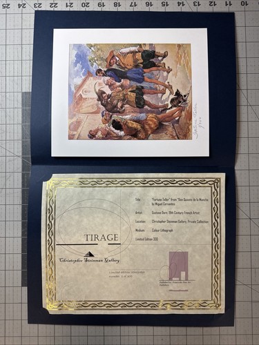 Gustave Dore Colored Lithograph "The Fortune Teller" Don Quixote Limited 1/300 - Picture 3 of 5