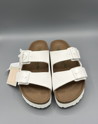 Women's Birkenstock Arizona Vegan Papillio Birko-Flor Platform White Sandals - Picture 4 of 8