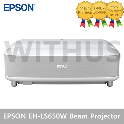 EPSON EH-LS650W 3,600 Lumens 120'' 4K PRO-UHD Laser Beam TV Projector - Tracking