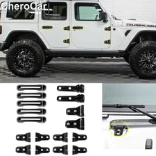 Black Hood Hinge/Door Handle/Tailgate Spare Cover Trim For 2018+Jeep Wrangler JL